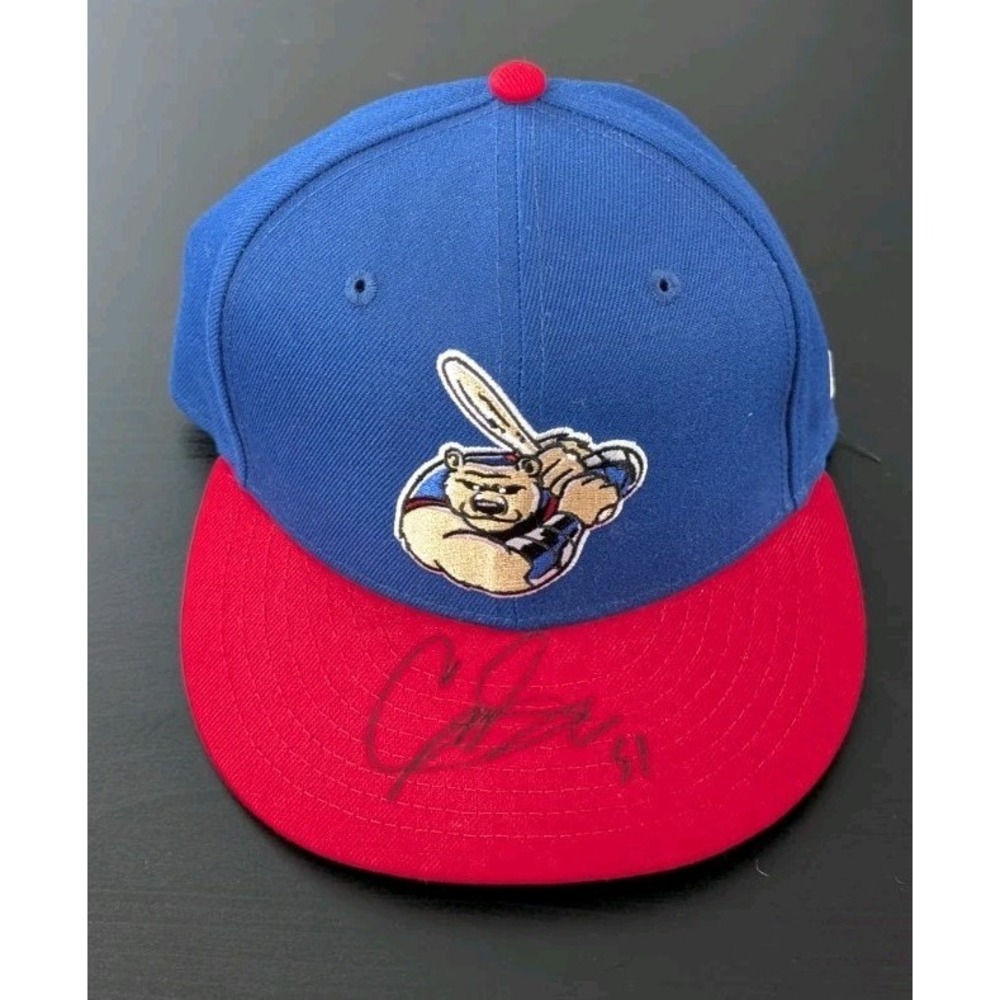 New Era Iowa Cubs X Marvel 59FIFTY Fitted Hat Cap Blue / Red MiLB Size 7 1/4